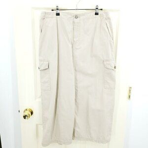 bill blass Khaki Cargo Pocket Midi Skirt 12 100% Cotton